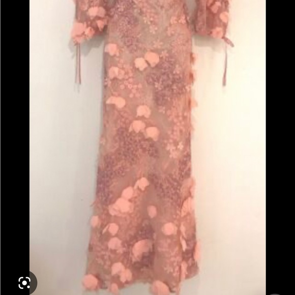 Marchesa Norte Pink 3D flower gown size 16 - Picture 6 of 7